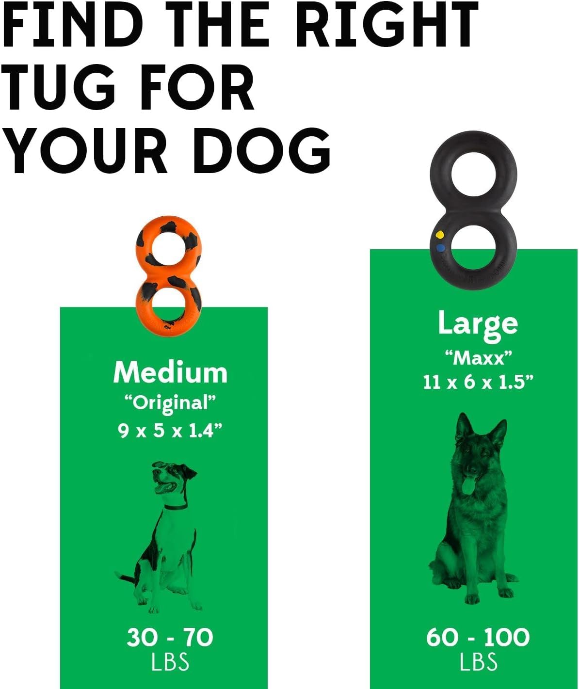 Goughnuts pull toy medium size—size-appropriate for 30-70 lb dogs
