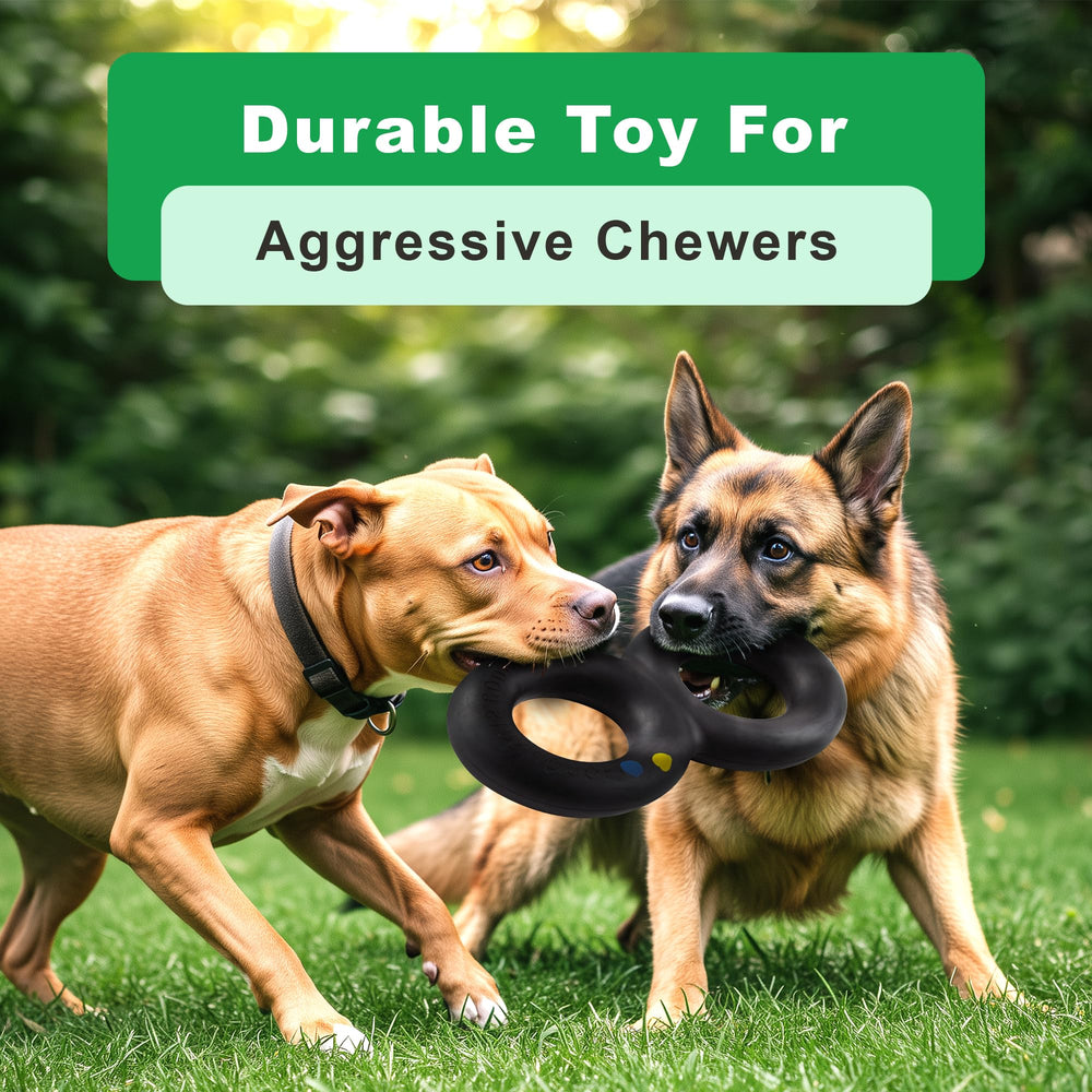 Goughnuts tug toy close-up of robust rubber resisting heavy chewing