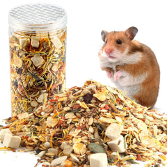 Gourmet Hamster & Gerbil Food bag close-up showing natural ingredients for balanced nutrition.