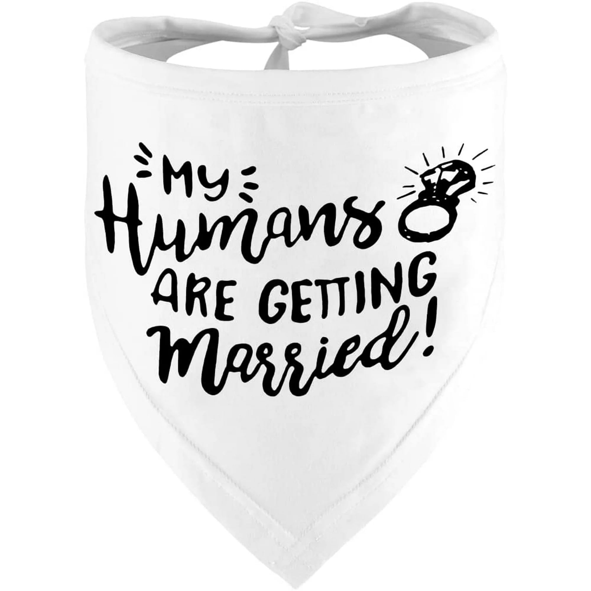 GOUWANGWANG engagement dog bandana in black, ideal wedding gift for pets.