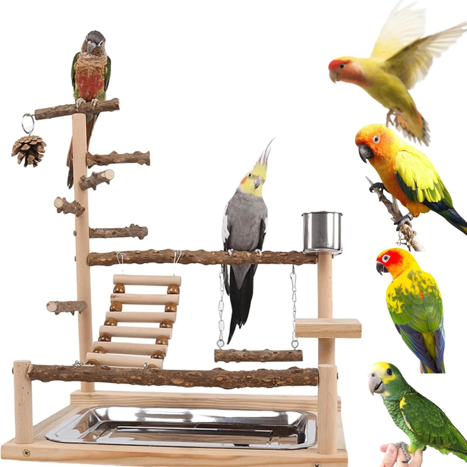 GOVNPJ Bird Playground assembly screws detail shows sturdy joinery for safe play.