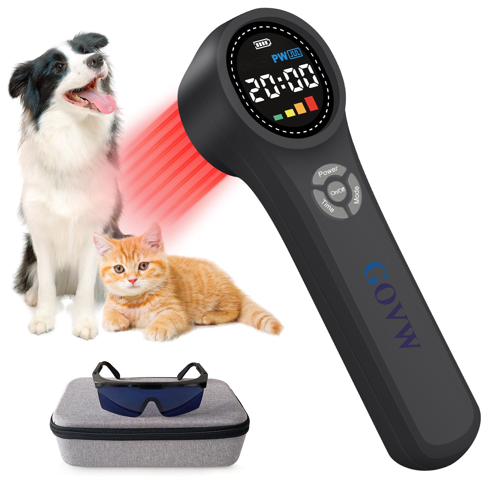 GOVW Cold Laser Therapy on dog's leg for potential pain support