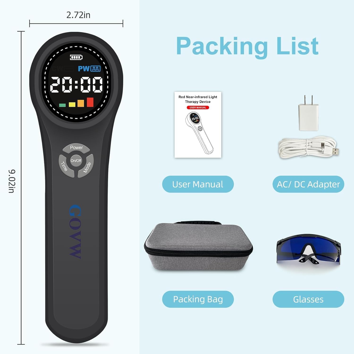 GOVW therapy session at home with adjustable time and power
