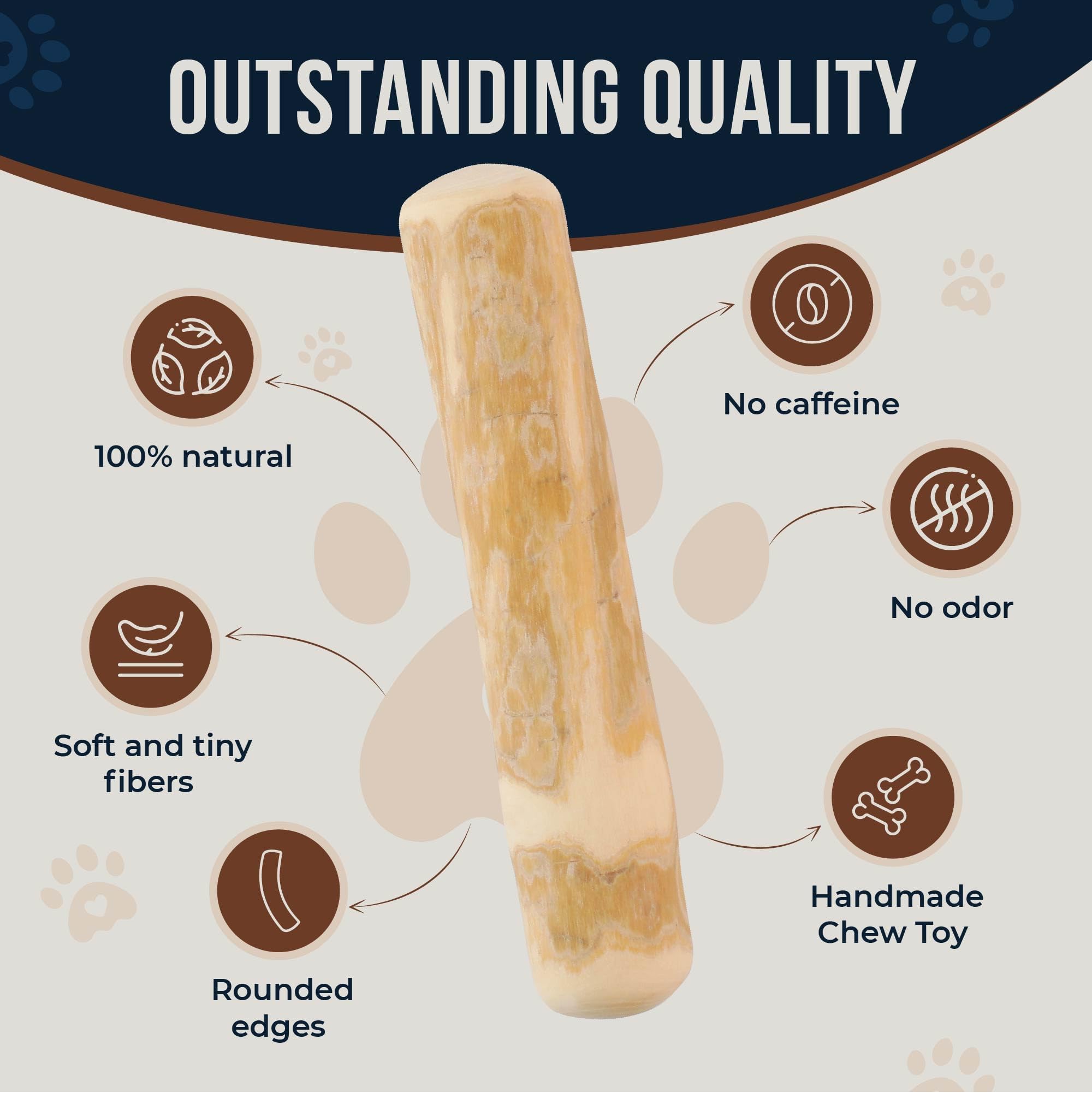 GOWGOW Real Coffee Wood Chew Toy packaging display—natural dental-friendly action for puppies.