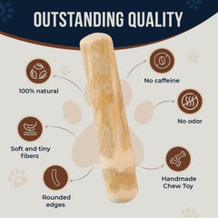 GOWGOW Real Coffee Wood Chew Toy packaging display—natural dental-friendly action for puppies.