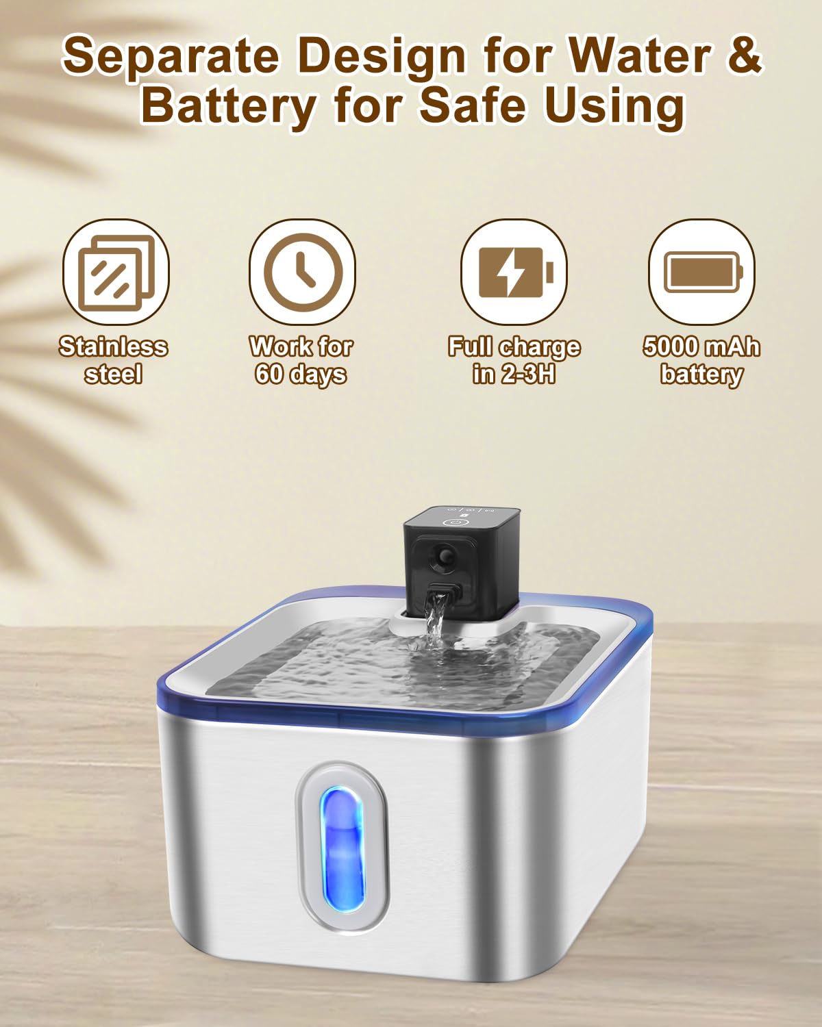 GOYJOY quiet pump operation provides peaceful environment for pets