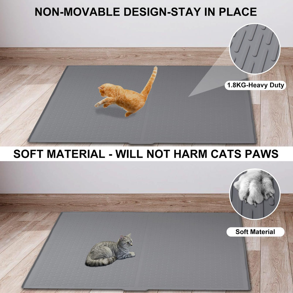 GOYJOY mat with anti-slip bottom stays put during active cat use.
