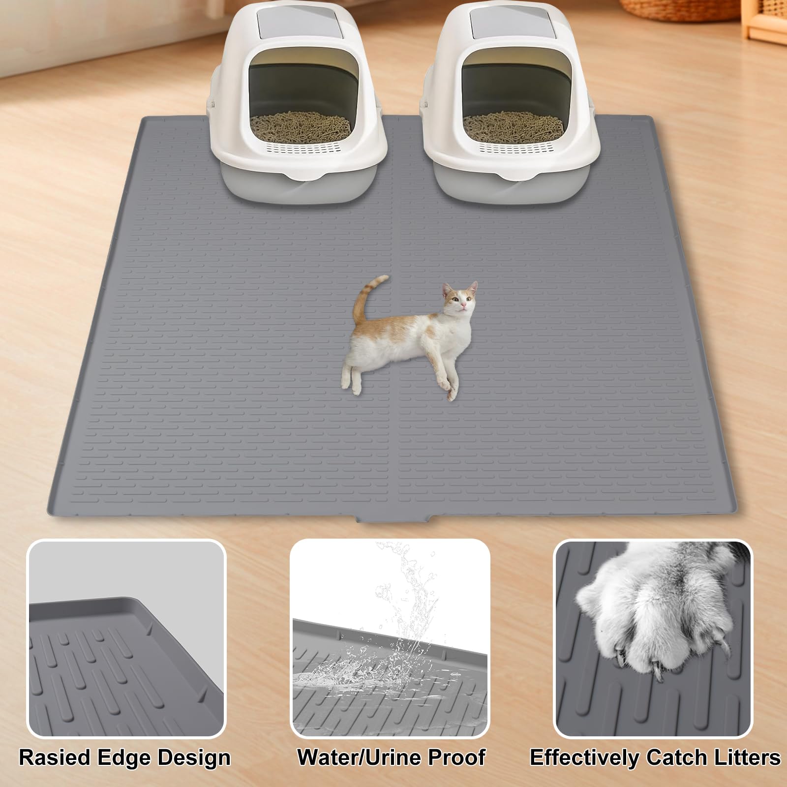 GOYJOY silicone litter mat is urine-proof and durable for busy households.