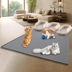 GOYJOY washable litter mat, easy to rinse, shake off litter, and reuse.