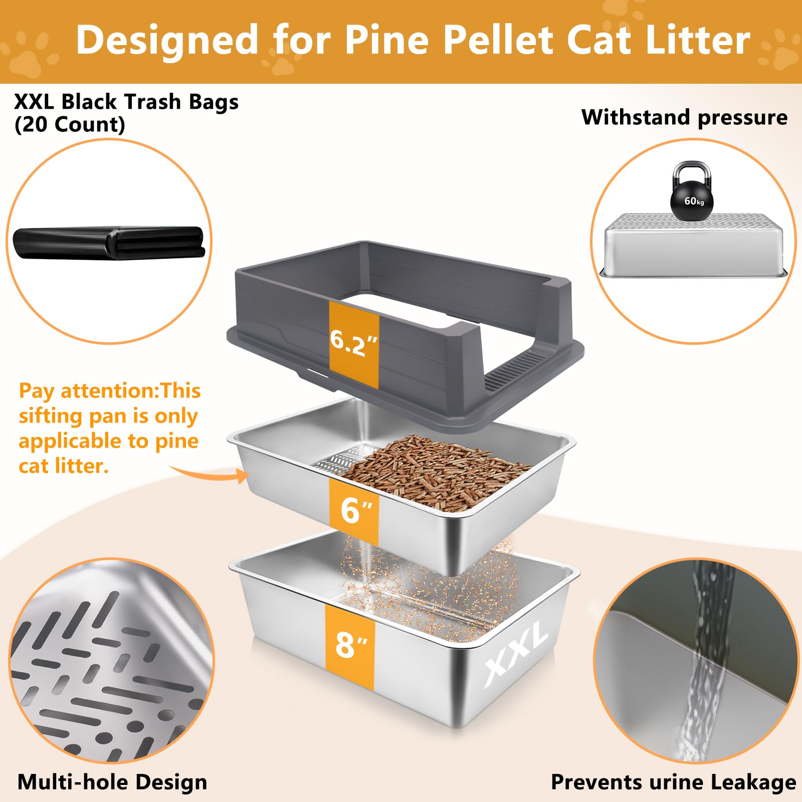 GoyJoy XXL litter box with bags and scoop supports mess-free maintenance.