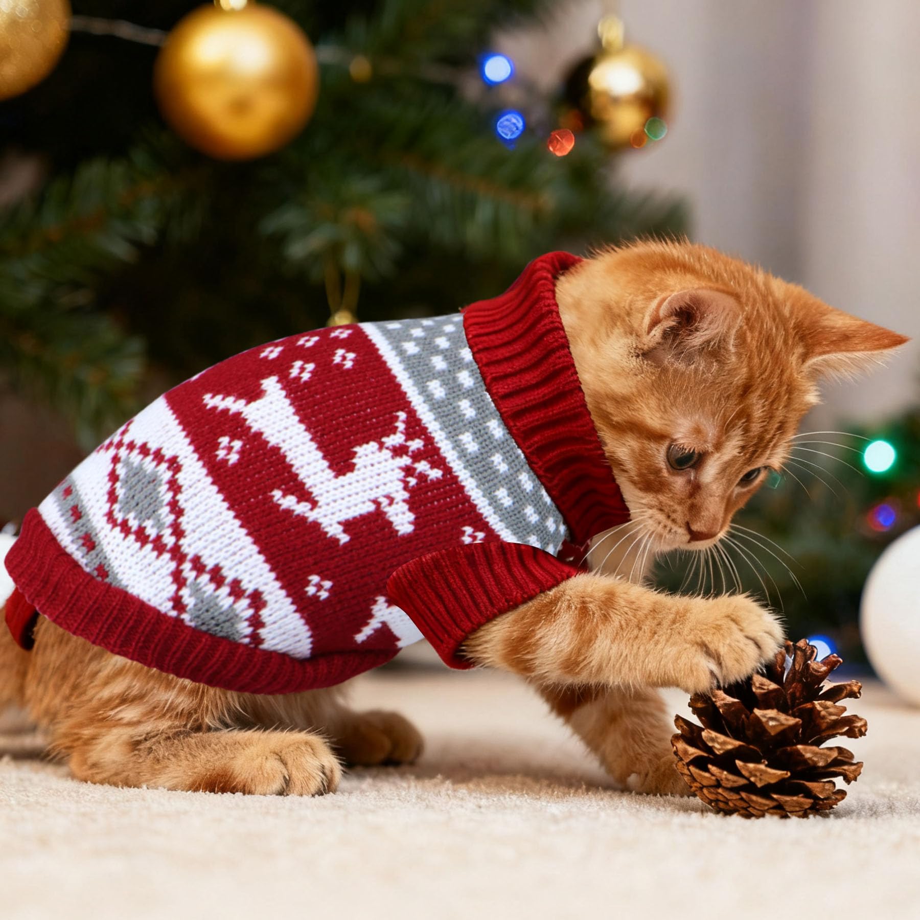 GOYOSWA knitwear snowflake design on sweater for cute holiday look