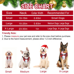 GOYOSWA Christmas dog tuxedo adjustable collar closeup for easy fit.