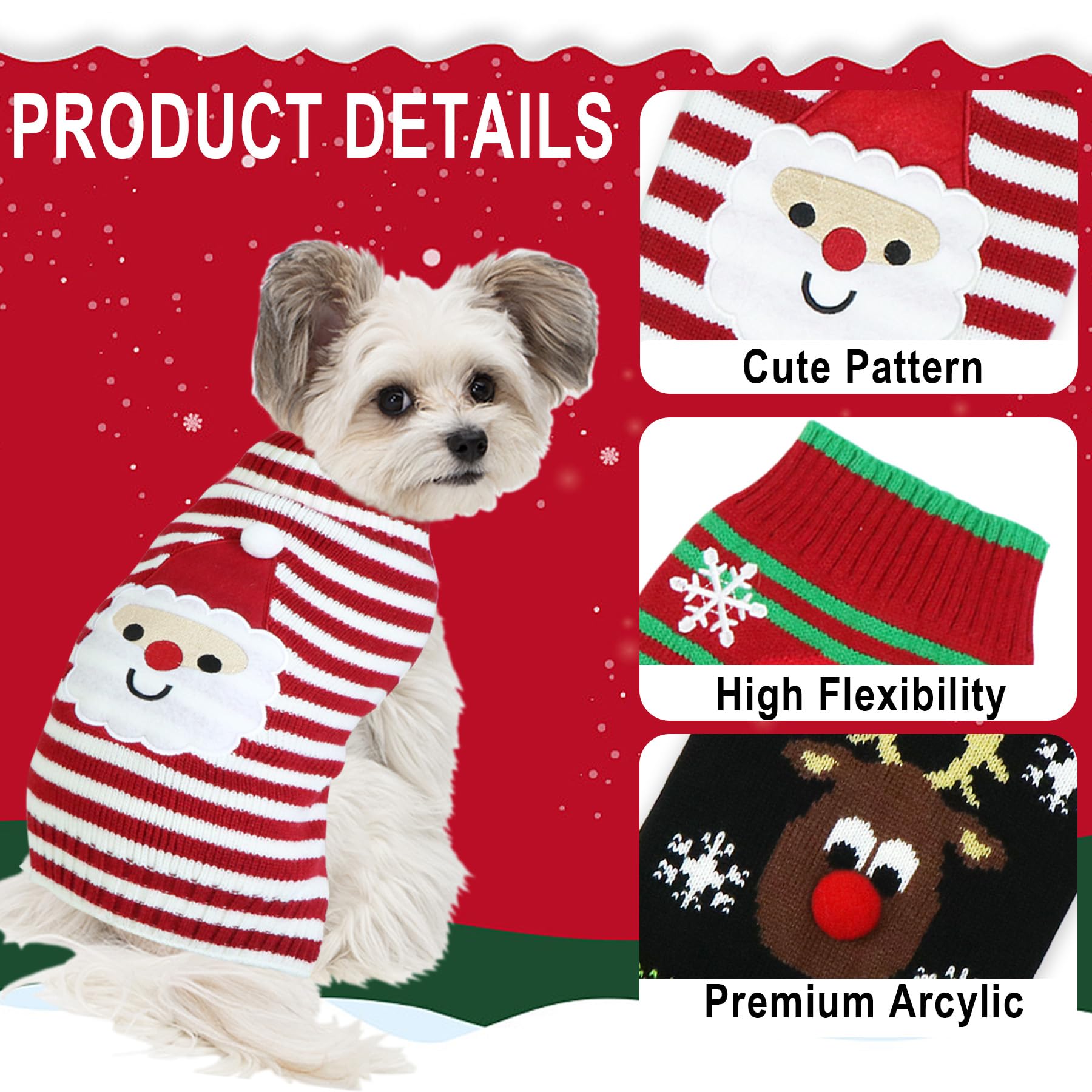GOYOSWA Snowman-pattern knit is comfortable for daily wear and holiday photos