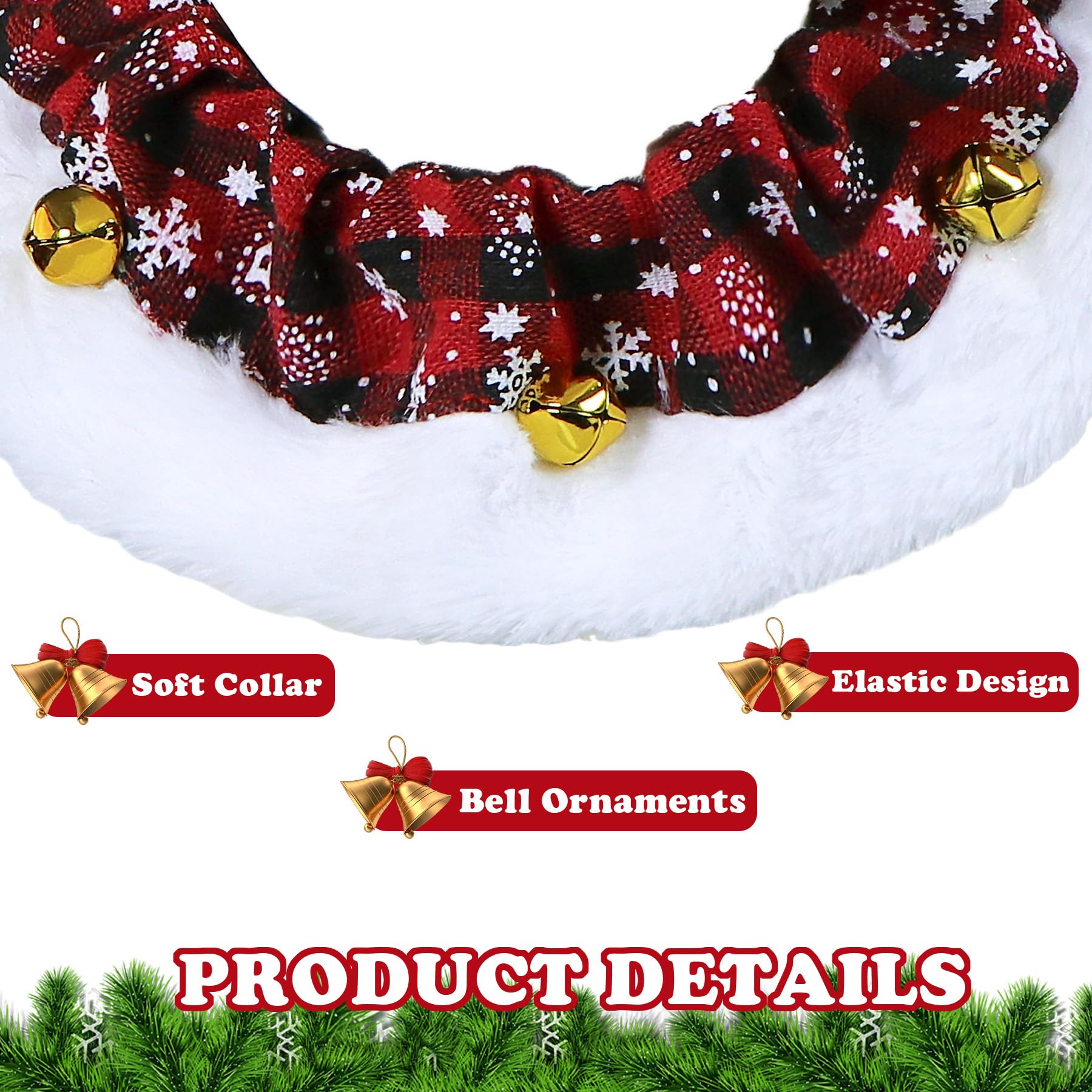 GOYOSWA dog Christmas two-sizes chart explains easy fit for different breeds.