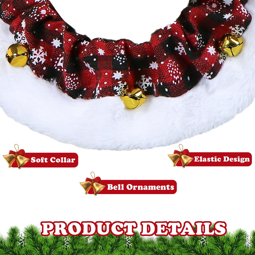 GOYOSWA dog Christmas two-sizes chart explains easy fit for different breeds.