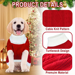 GOYOSWA dog sweater turtleneck providing extra warmth around the neck.