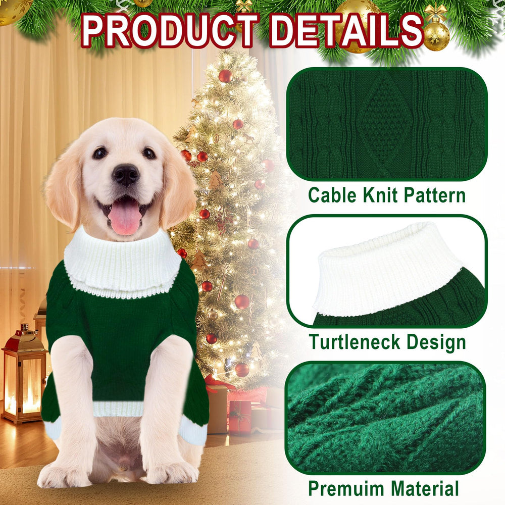Goyoswa dog winter outfit in green for Christmas photos and daily wear.