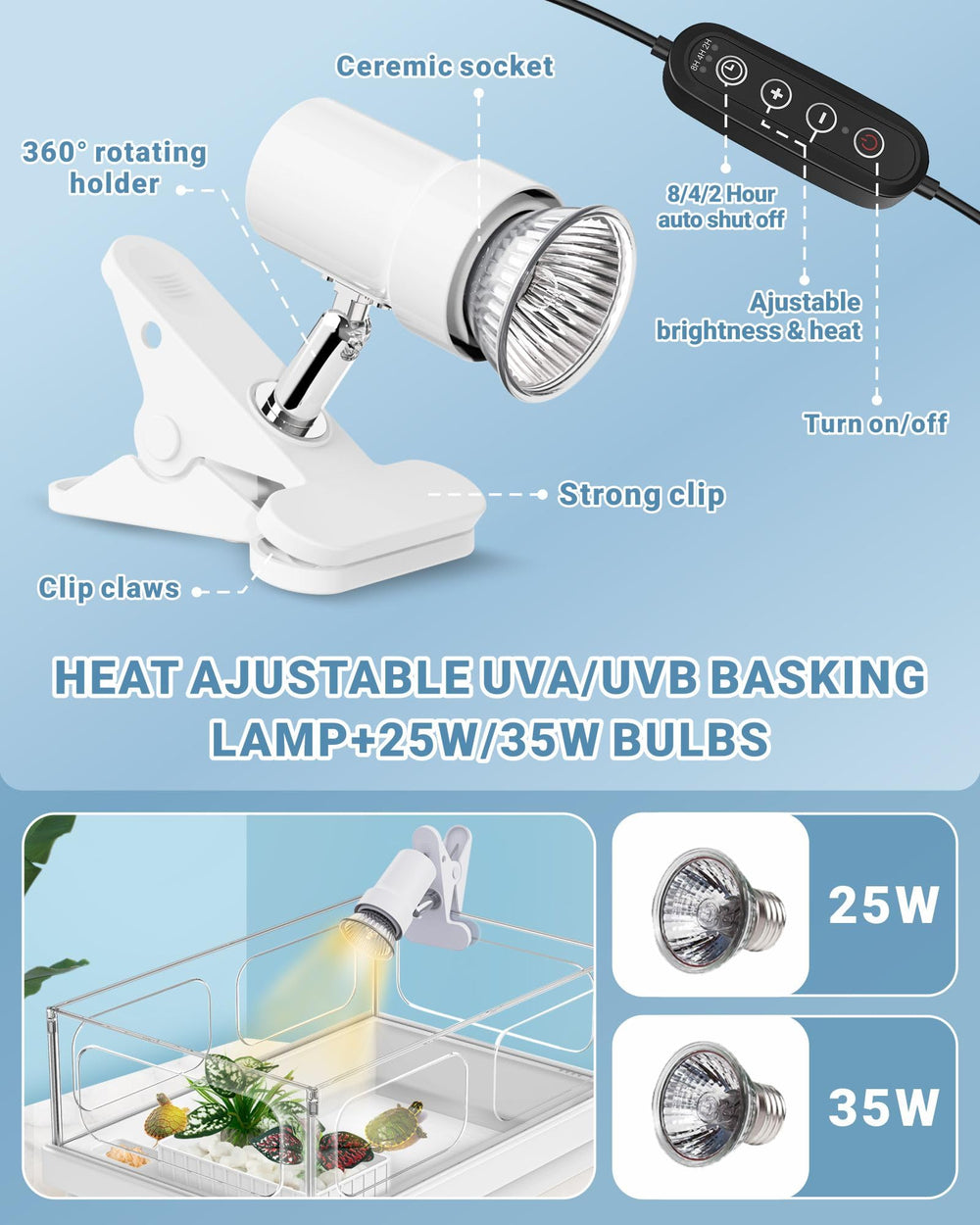 GOZILLA 3.5W turtle filter image demonstrates easy water cleaning.