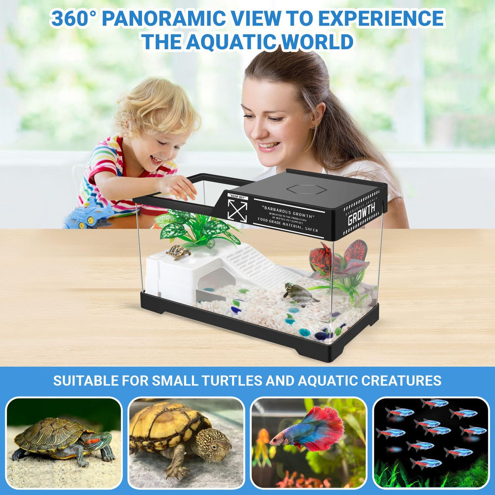 GOZILLA Decorative plants and rocks add habitat enrichment and realism.
