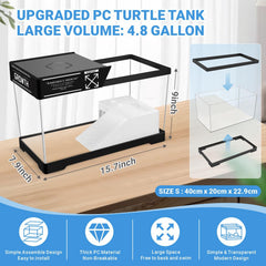 GOZILLA Turtle Tank bottom drain enables easy water changes.