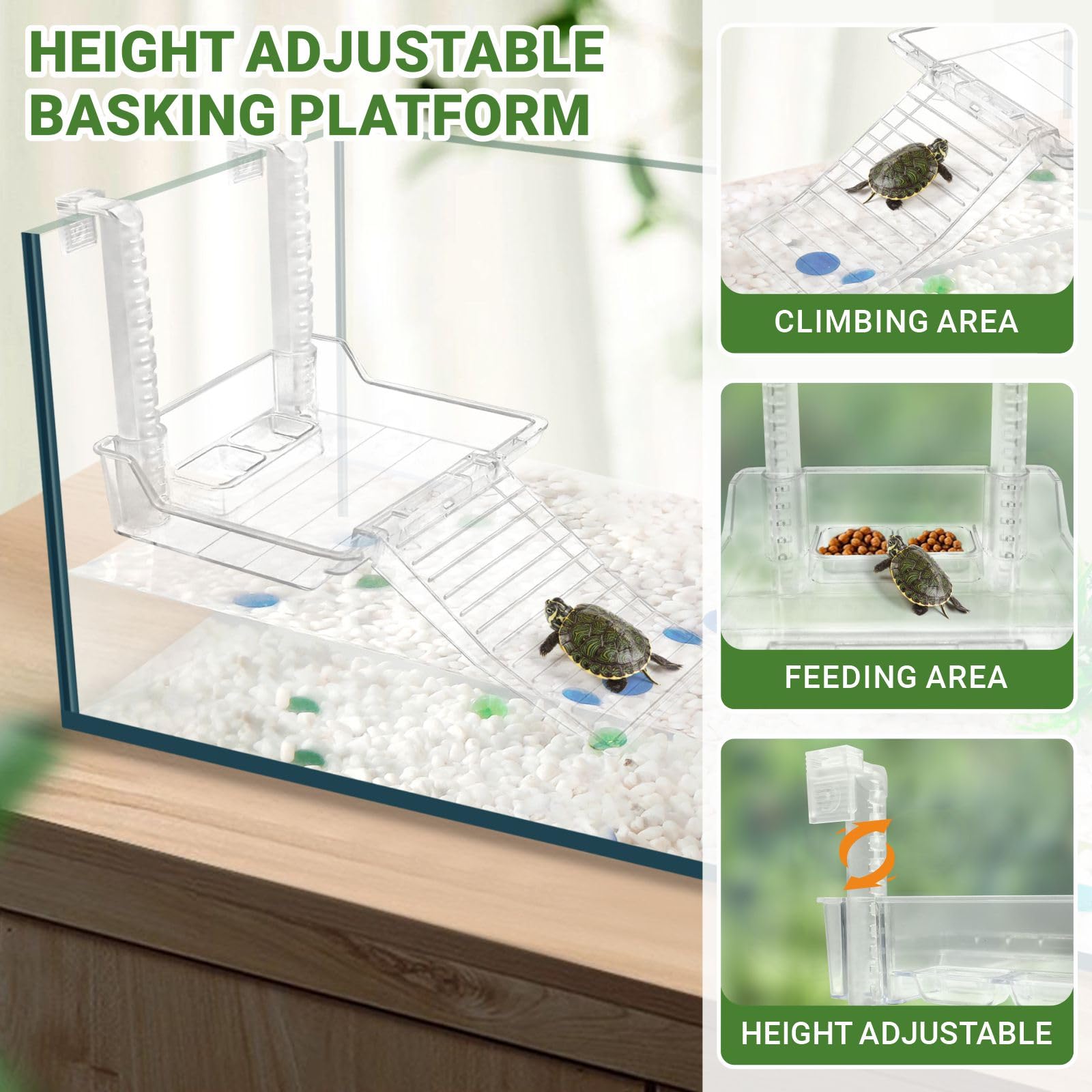 GOZILLA turtle tank kit decorative plants add natural visual appeal.