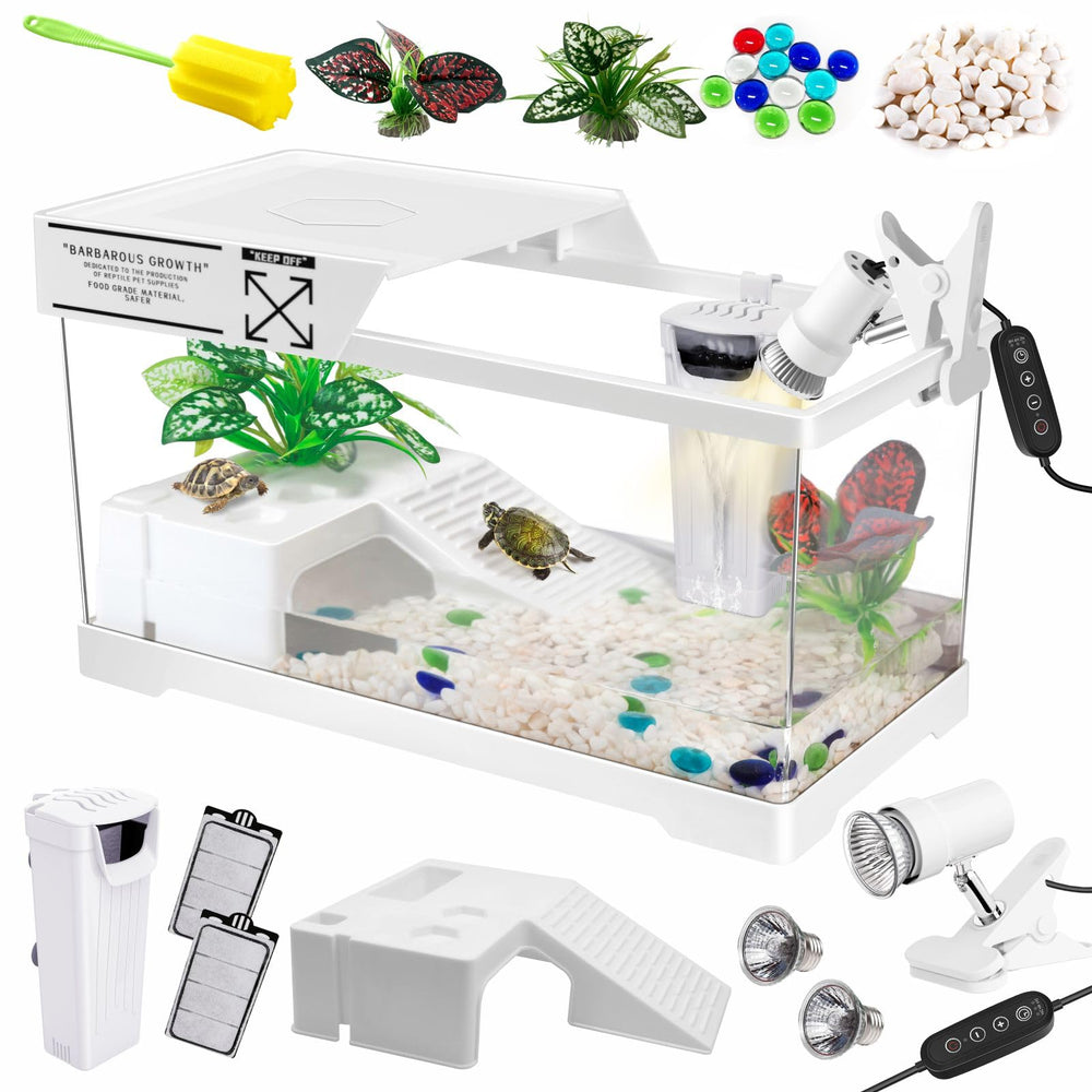 GOZILLA turtle tank kit front view, durable setup for a small reptile habitat