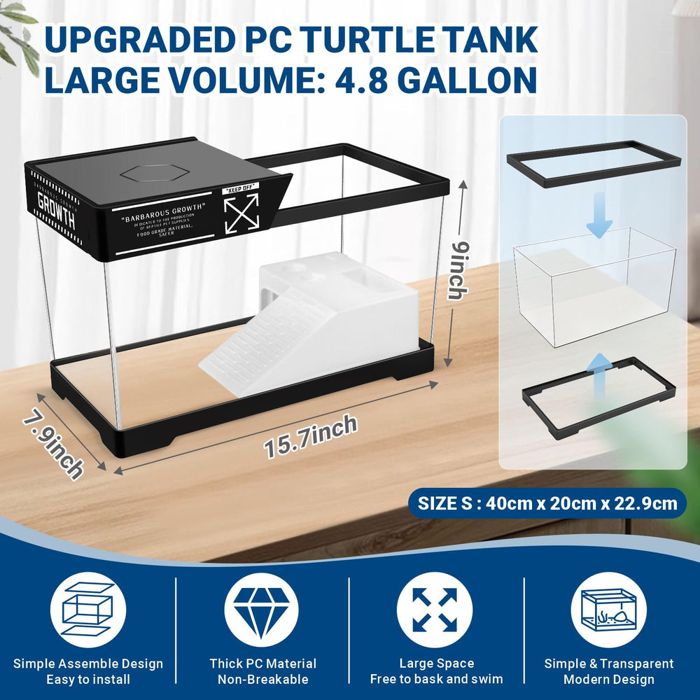 GOZILLA turtle tank kit lamp bulbs showing adjustable lighting for basking