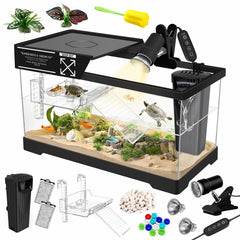 GOZILLA turtle tank kit tank provides compact habitat for small reptiles.