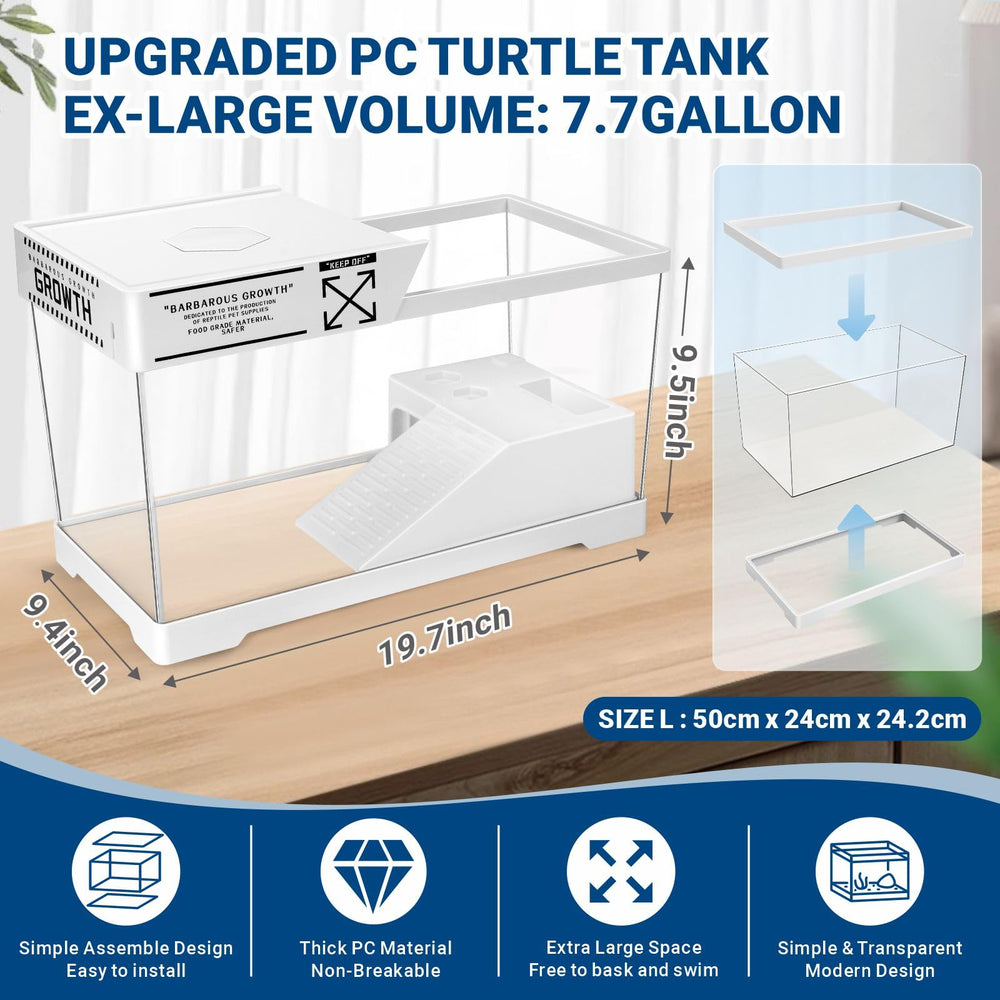 GOZILLA turtle tank lid on the unit provides secure enclosure for a tidy habitat