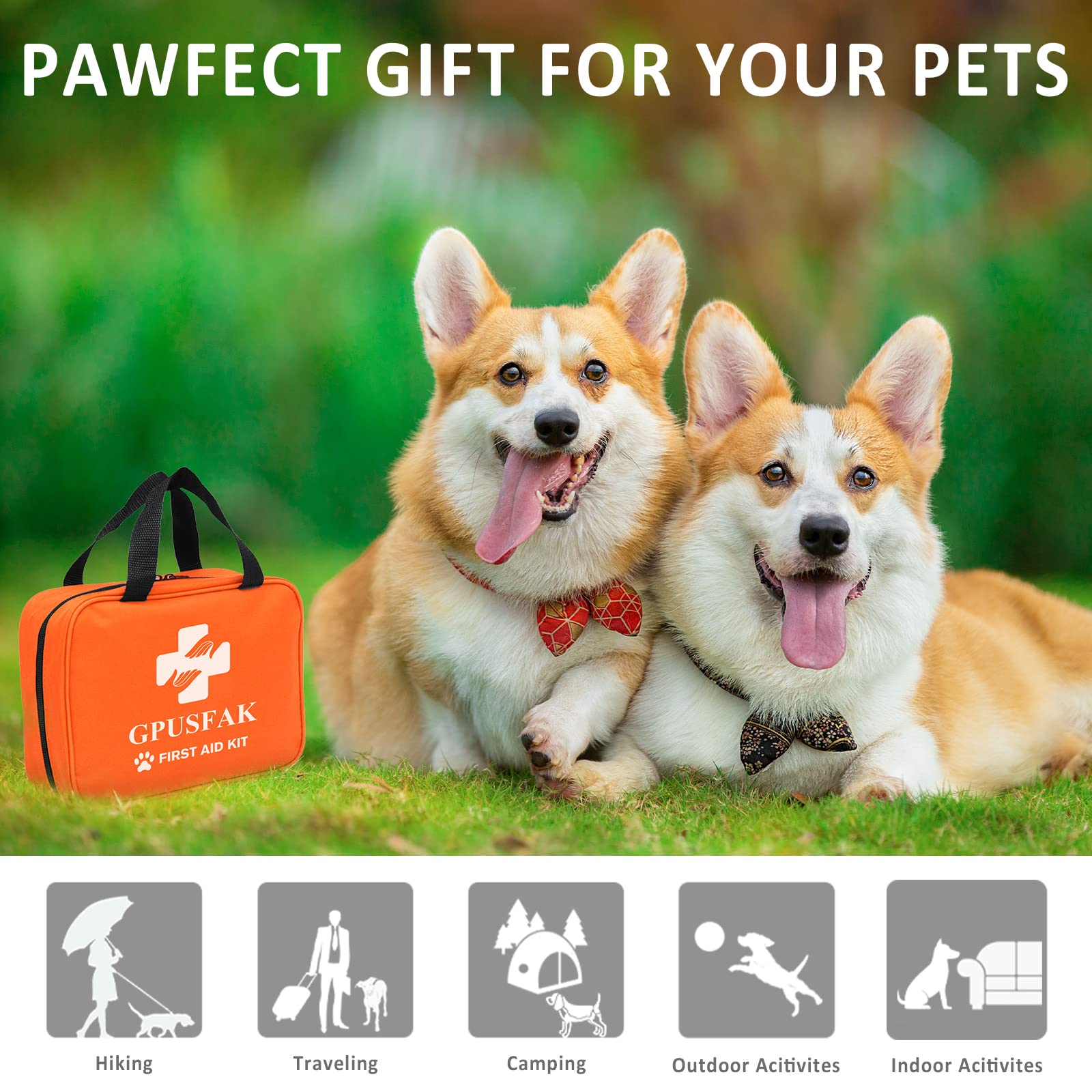 GPUSFAK pet first aid kit suits dogs and cats for versatile care