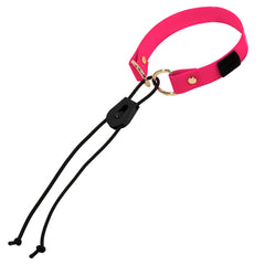 Gracie To The Rescue eCollar pink 3/4in bungee strap ready for quick on-off during walks.