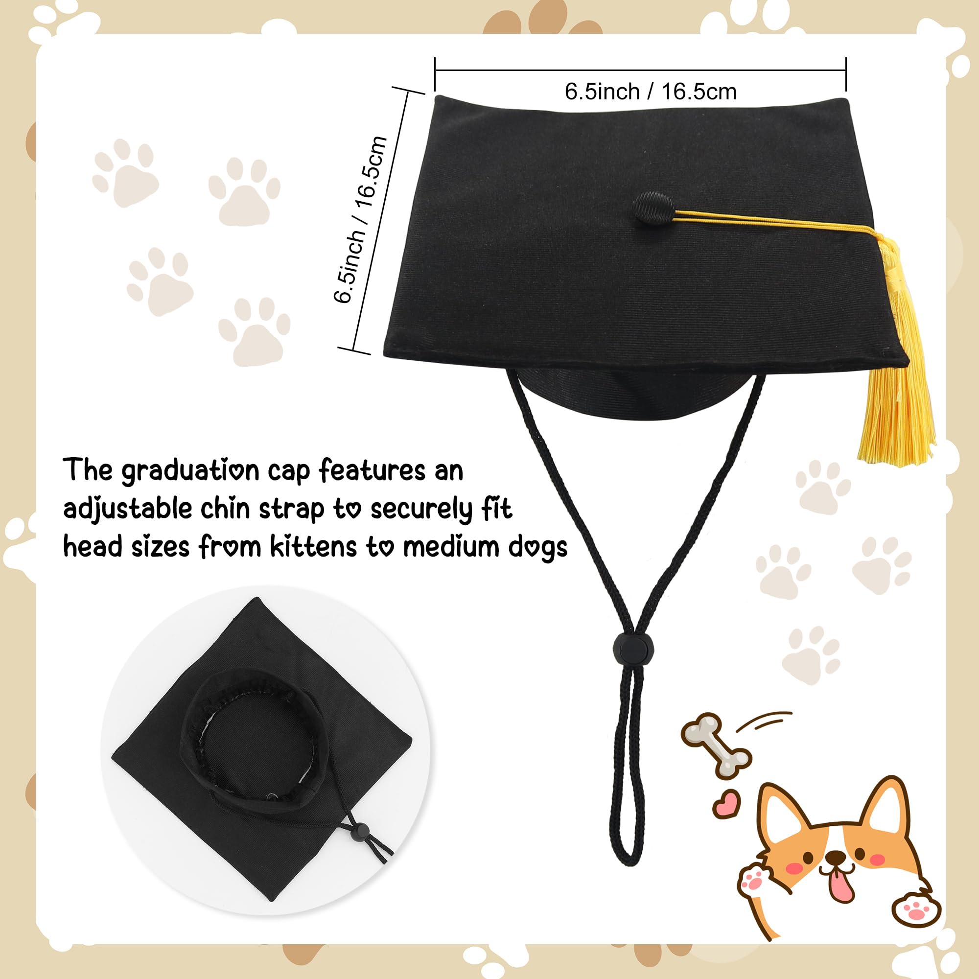 GraduatePro adjustable chin strap keeps the cap secure during playful celebrations.