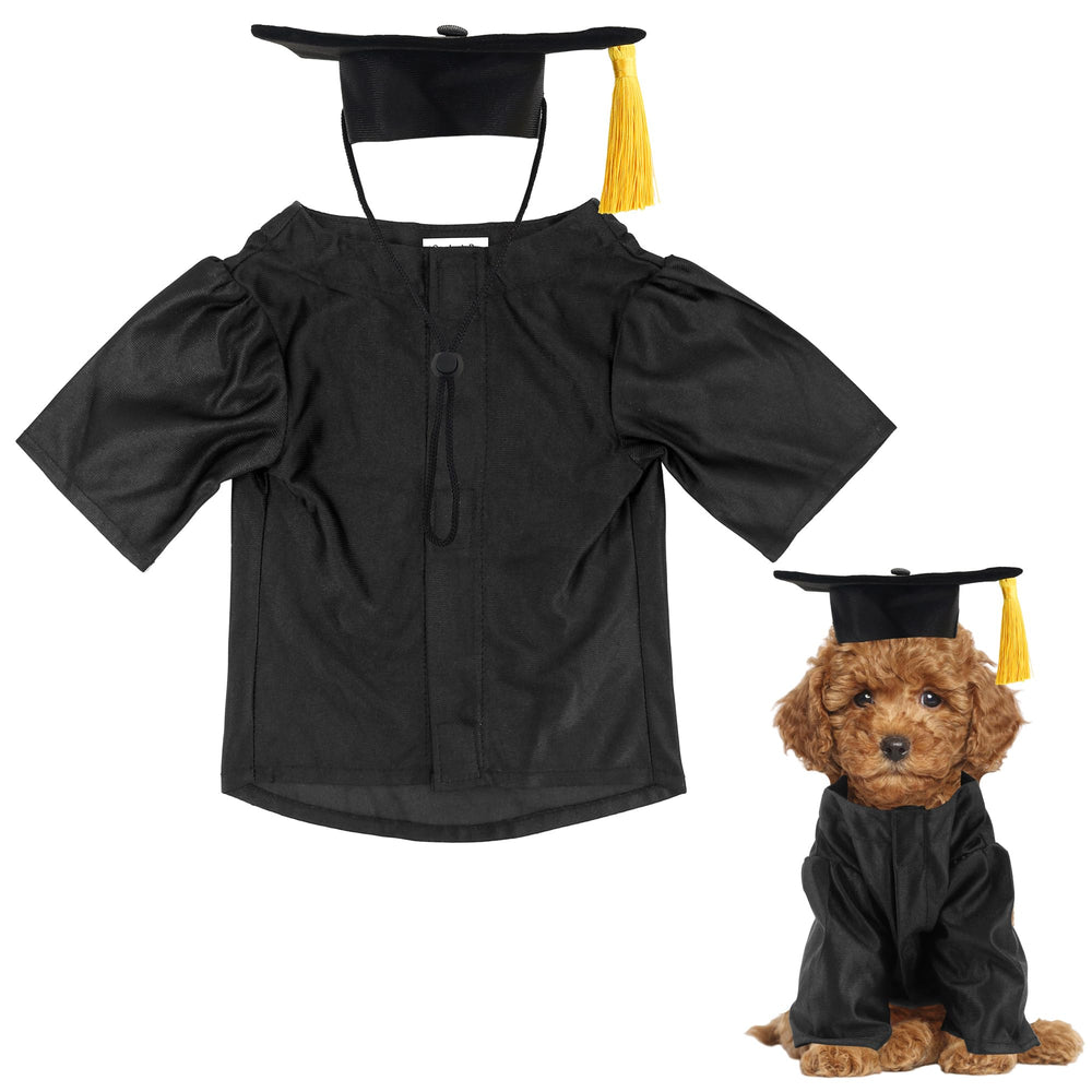 GraduatePro dog graduation cap front view for stylish ceremony moments.