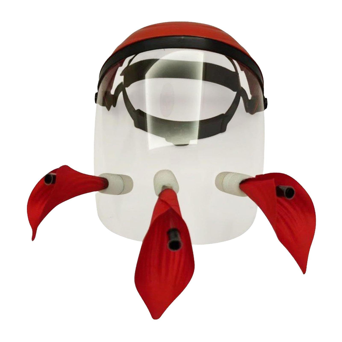 Gralara Hummingbird Mask Feeder front view with three ports for yard attraction