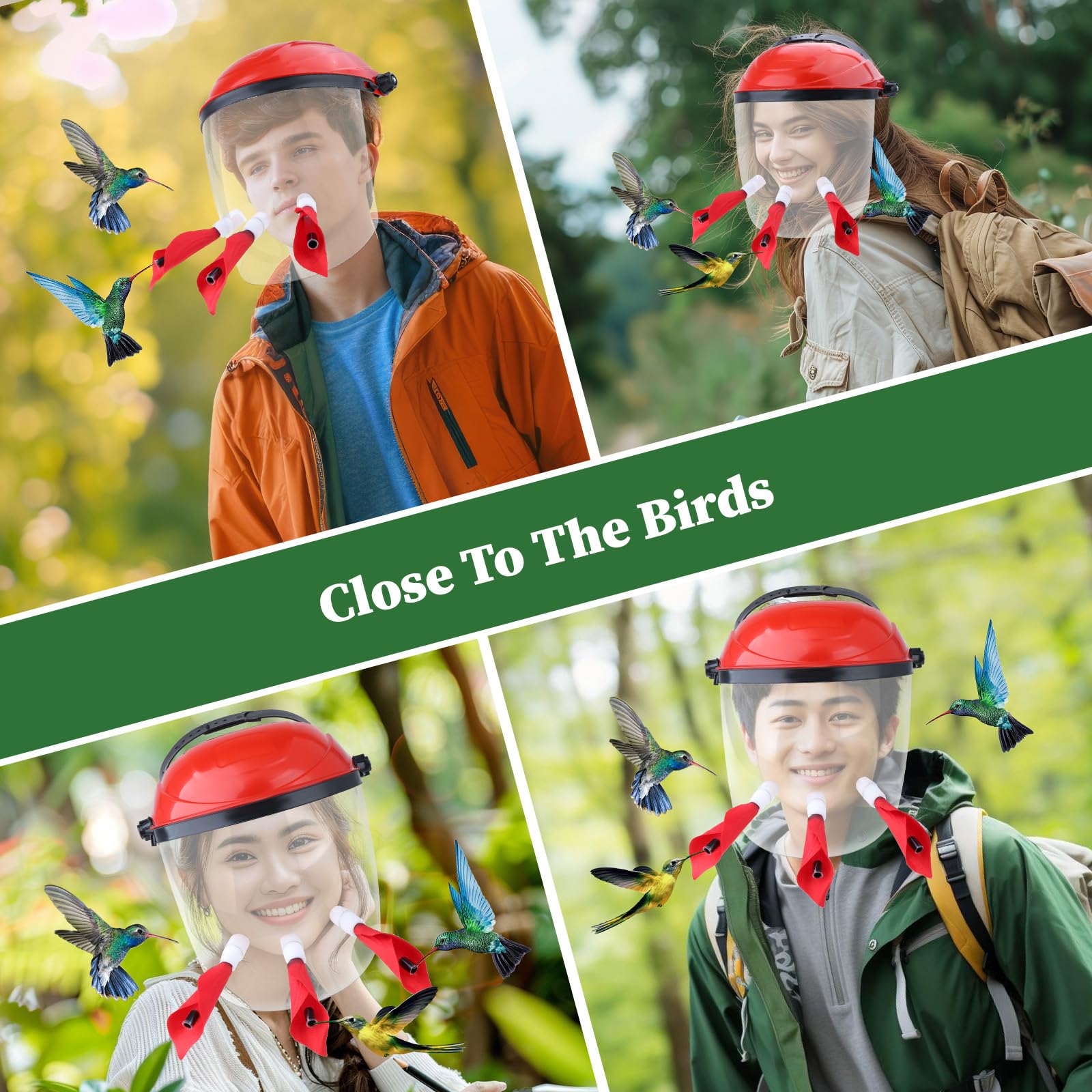 Gralara Hummingbird Mask Feeder outdoor setup shows garden-friendly placement