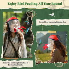 Gralara Hummingbird Mask Feeder three ports close-up highlights feeding options