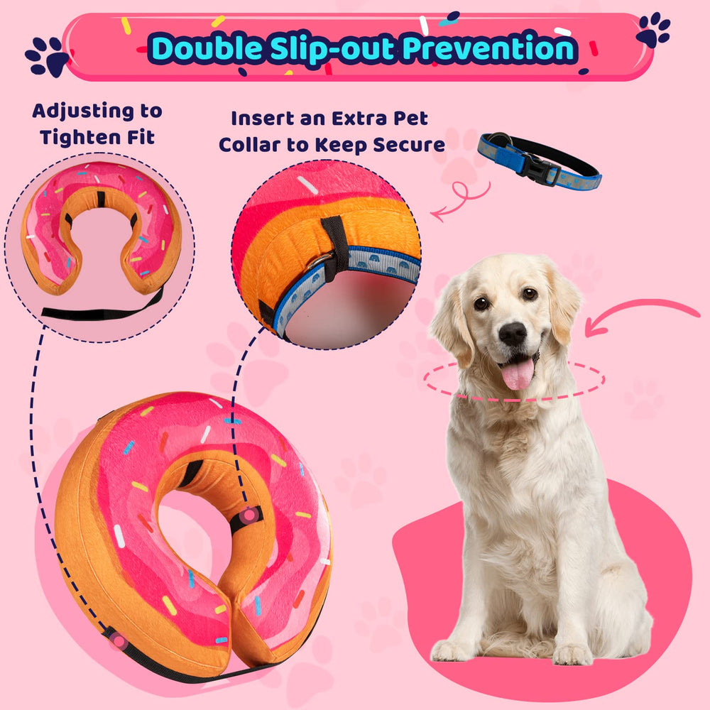Grand Line Donut Inflatable Collar adjustable strap ensures secure fit for different neck sizes