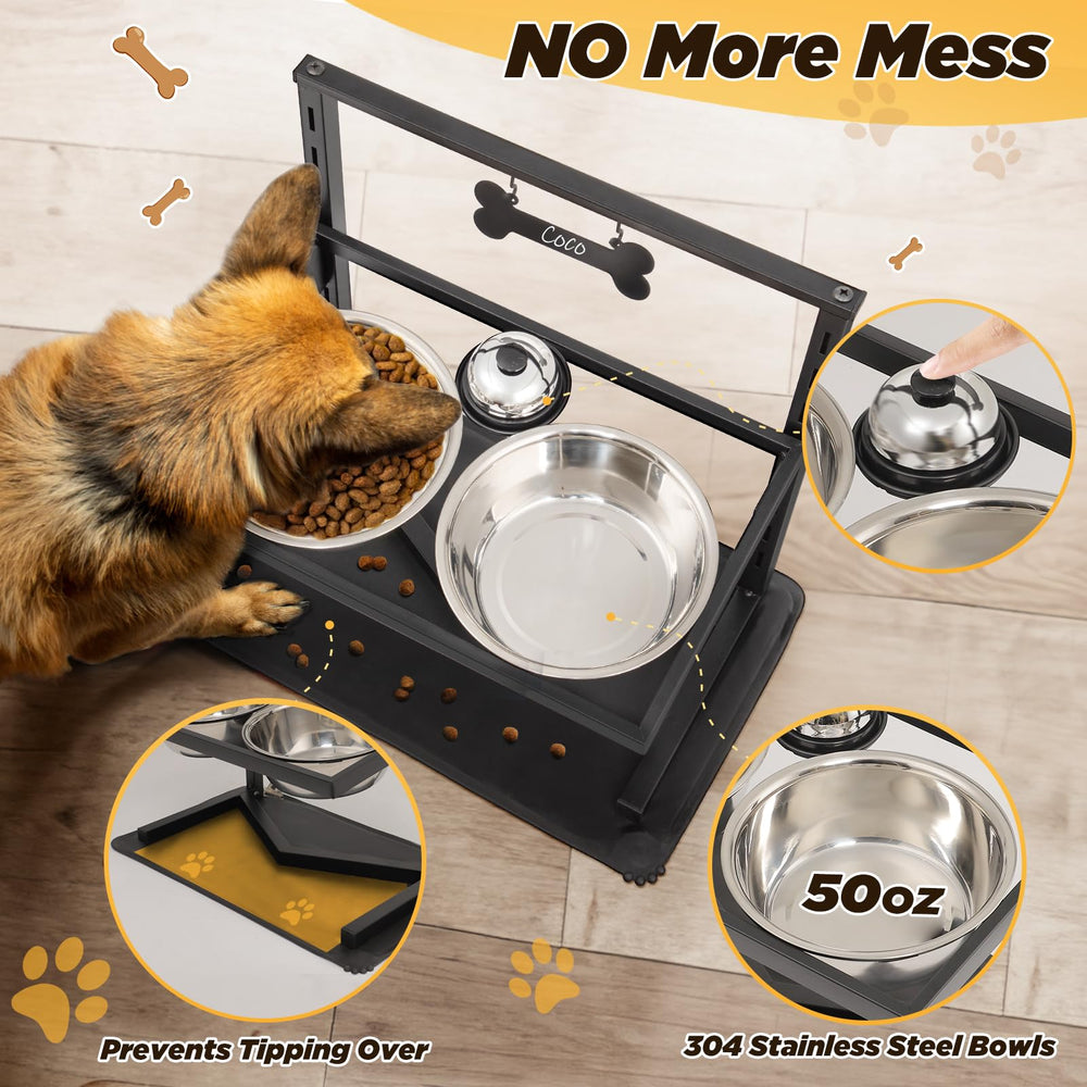 Grand Line two 1.5L stainless steel bowls for food and water.