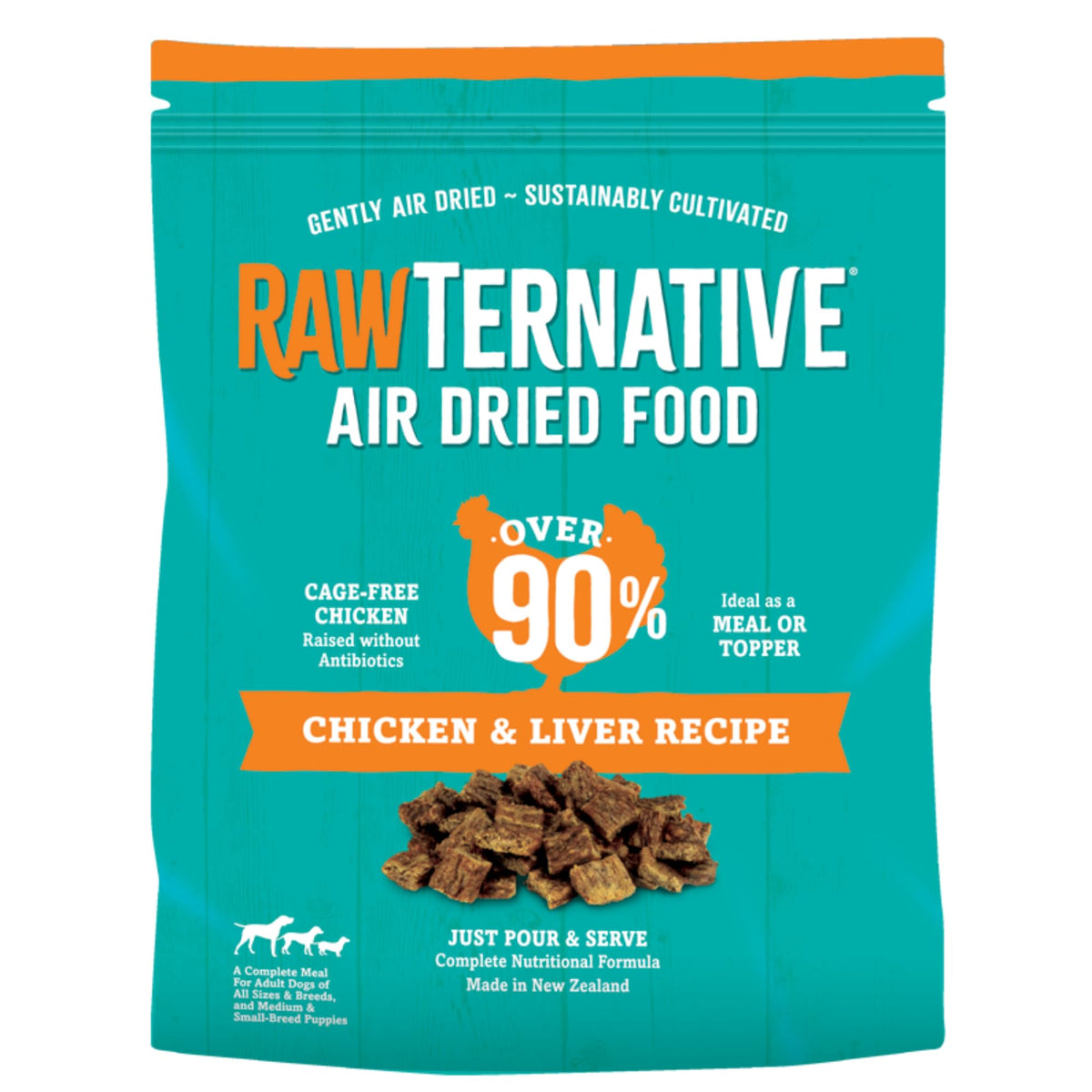 Grandma Mae's RawTernative bag-closed image shows grain-free convenience.