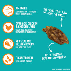 Grandma Mae's RawTernative dog-food-chunky-texture highlights meaty air-dried bites your dog may enjoy.