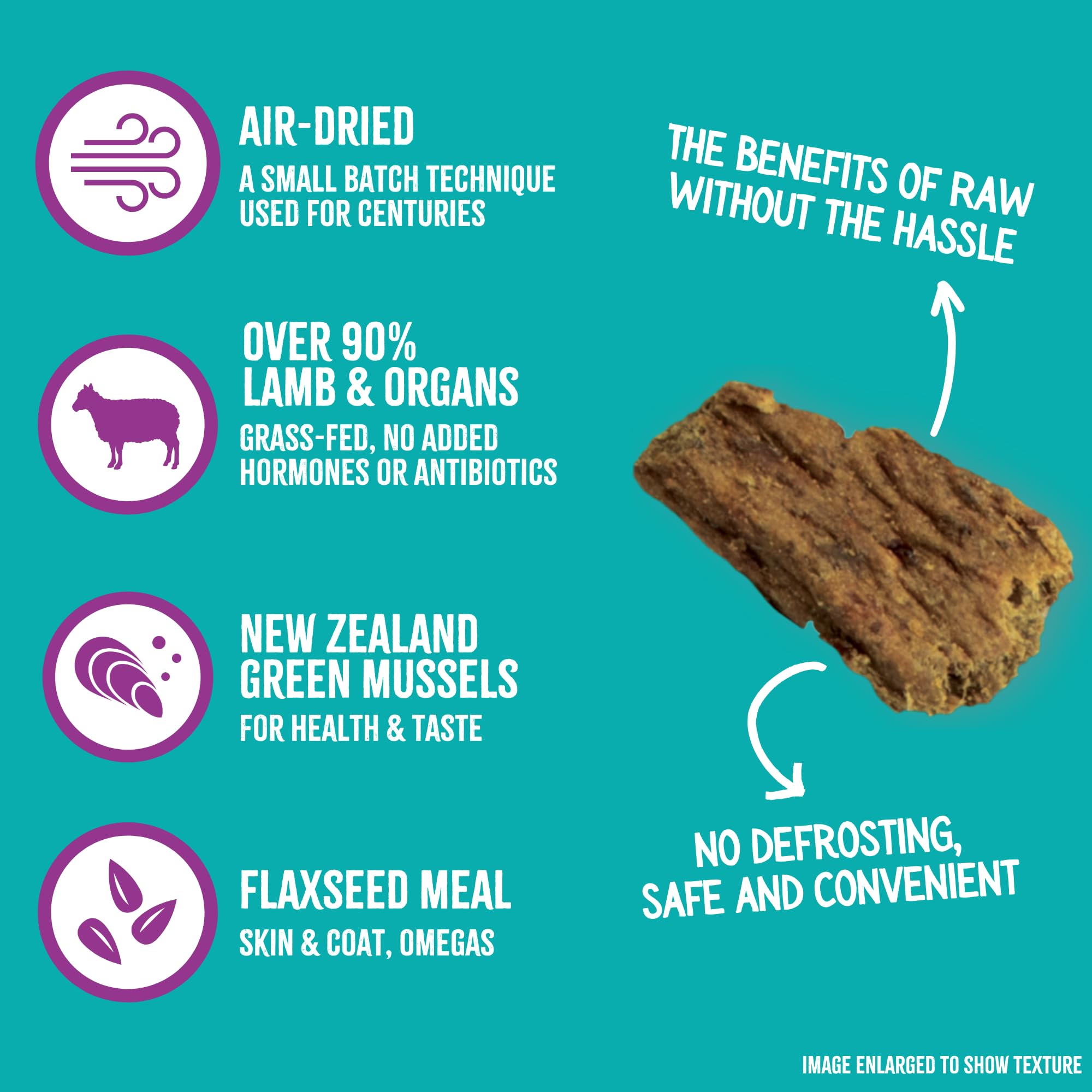 Grandma Mae's RawTernative air-dried texture shows nutrient-preserving, convenient feeding.