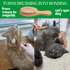 GranNaturals cat brush designed for indoor and outdoor use to maintain a tidy coat.