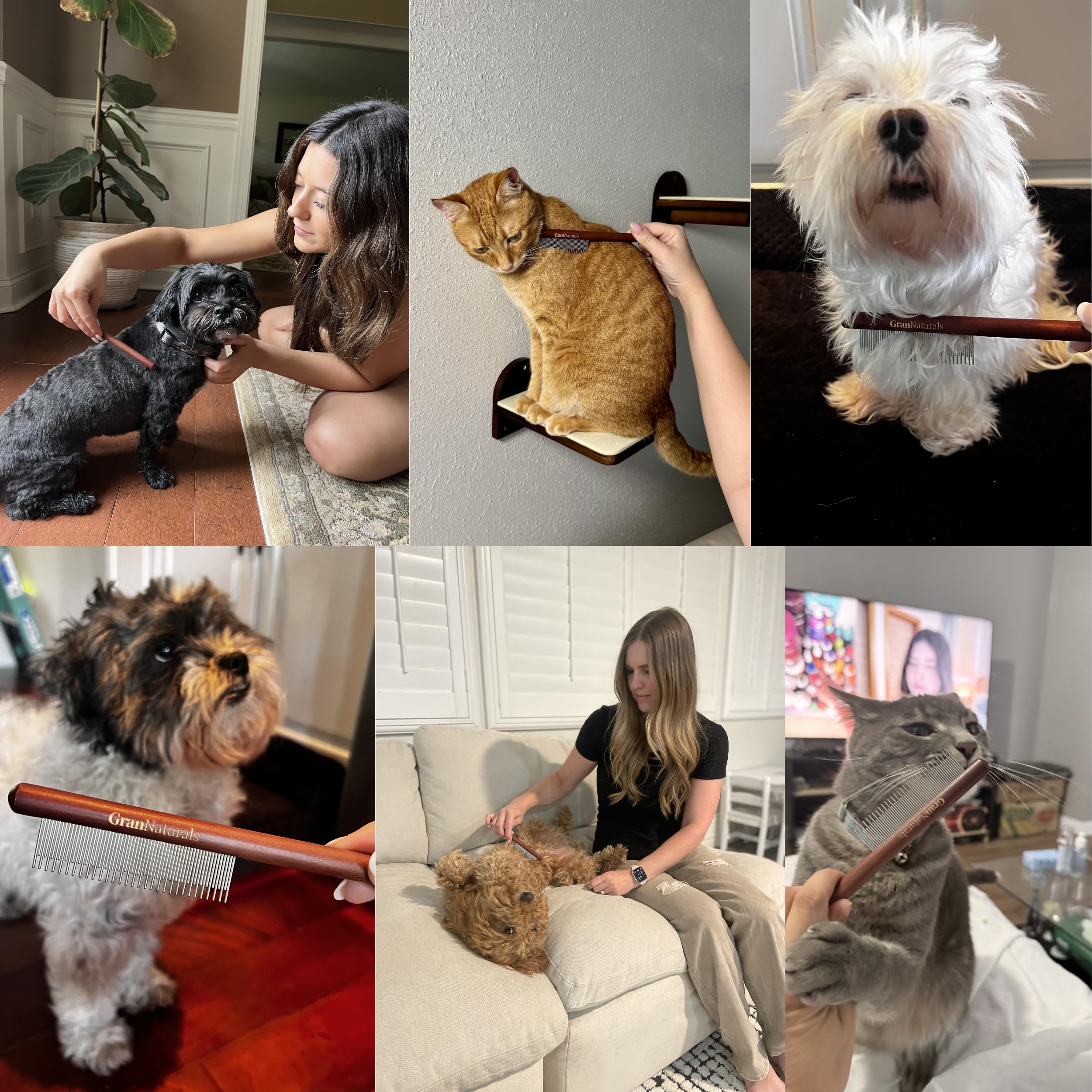 grannaturals grooming tool after brushing a pet's coat clean