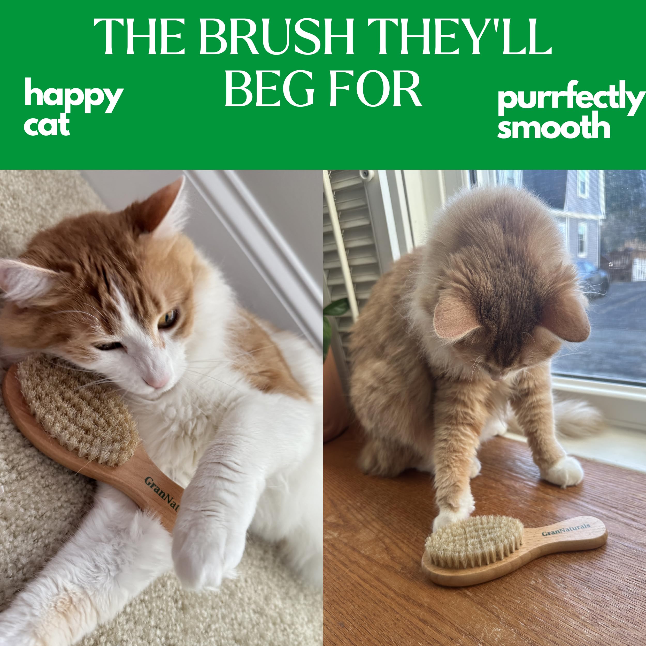 GranNaturals soft bristles help distribute natural oils for a silky, smooth coat.