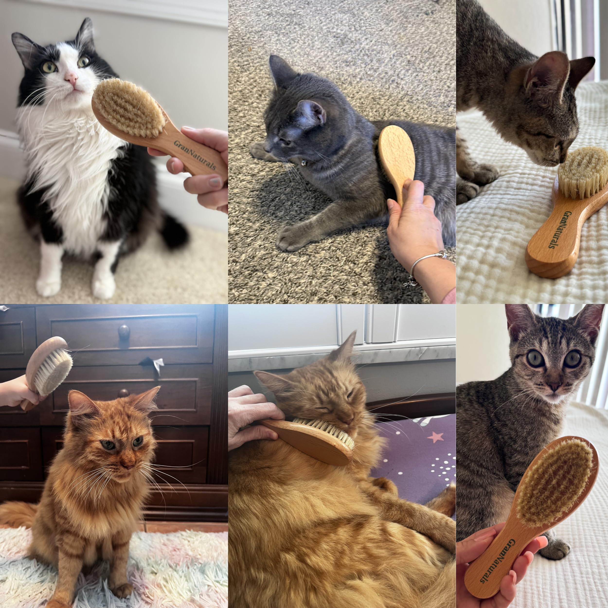 GranNaturals small-pet grooming brush suitable for rabbits and other tiny companions.