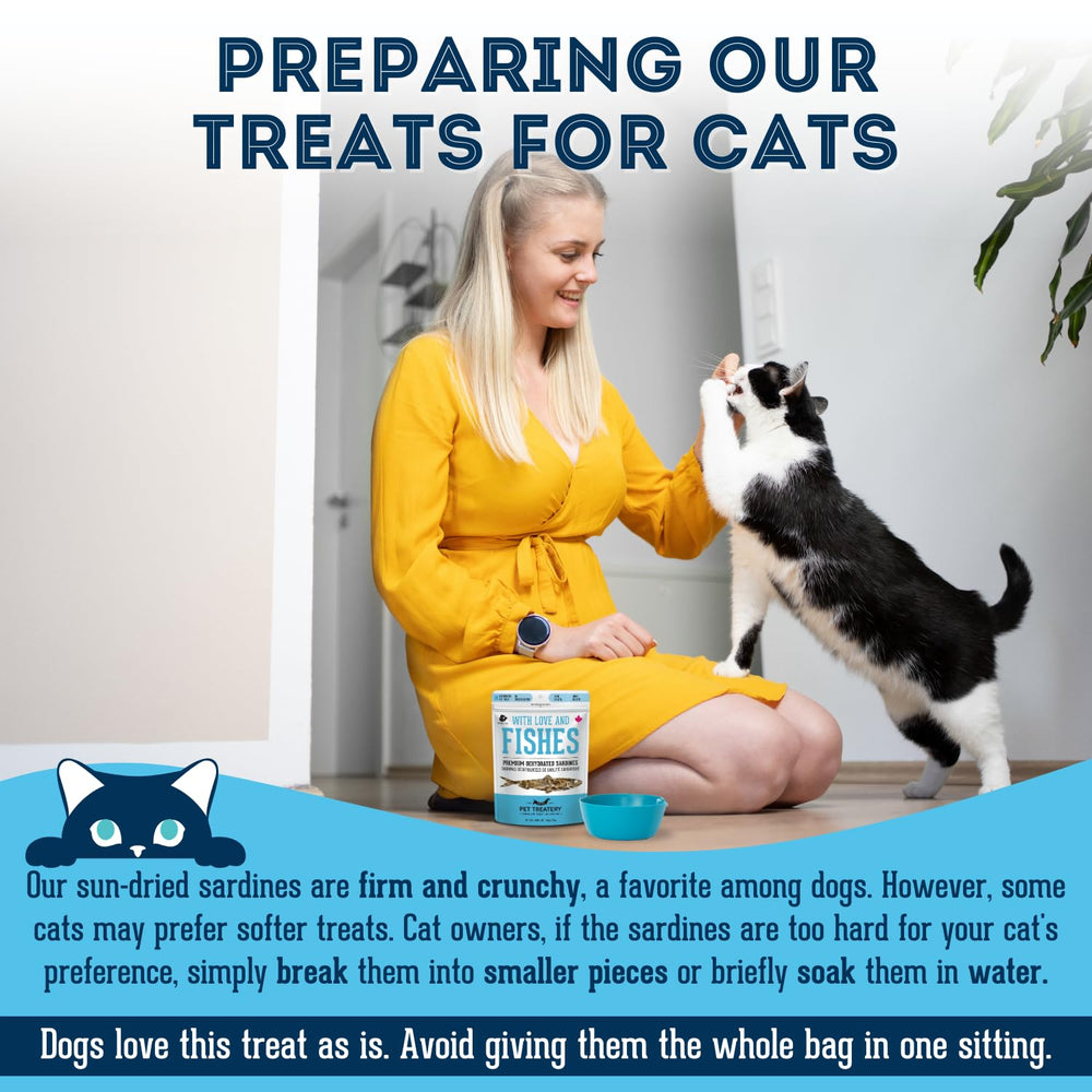 The Granville Island Pet Treatery dehydrated sardines pack evokes healthy crunchy-bite texture.