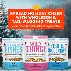 The Granville Island Pet Treatery sardines cat pieces breakable for gentle feeding.