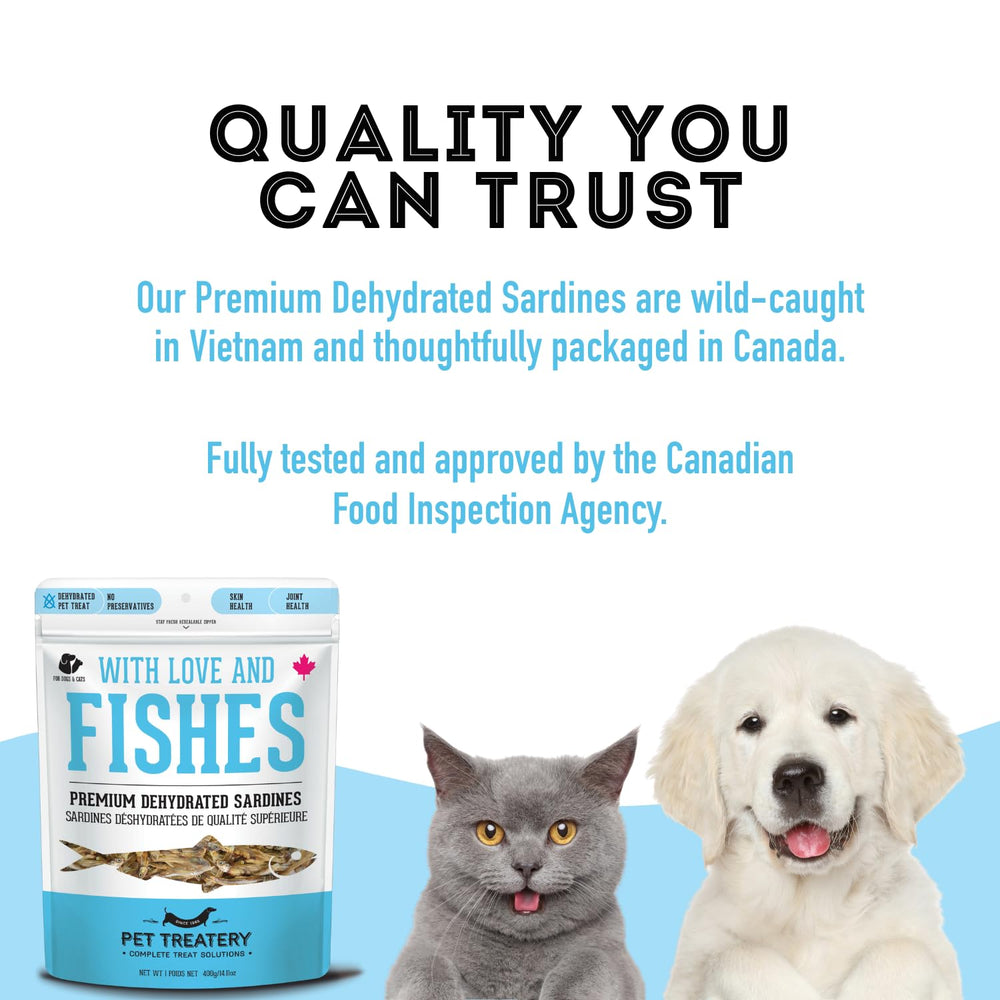 The Granville Island Pet Treatery sardines packaging 14.11 oz.
