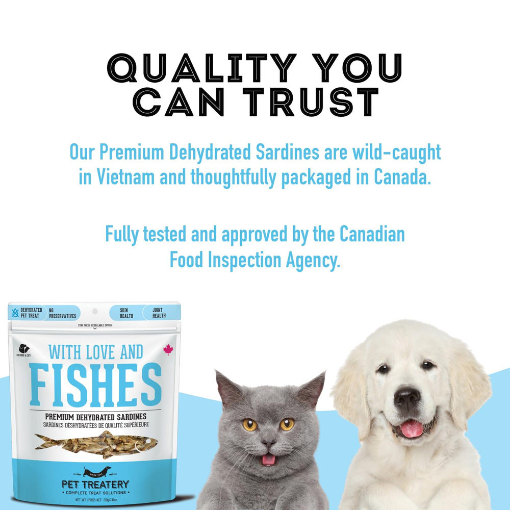 Granville Island sardines shown as premium training treats.