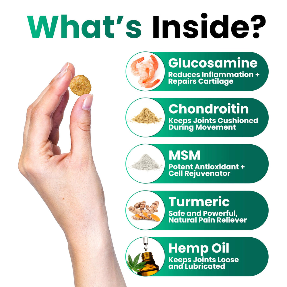 Grateful Pawz MSM hemp oil ingredient panel focuses on lubrication and mobility support.
